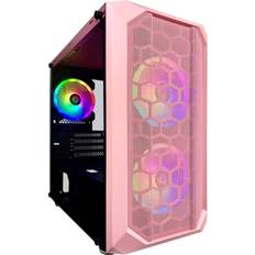 Apevia PRODIGY-PK Micro-ATX Gaming Case with Tempered Glass Panel, Top USB3.0/USB2.0/Audio Ports, Frame