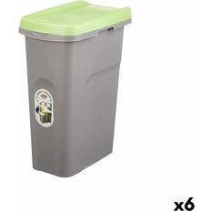 Green Grey Plastic Rubbish Bin 6 Units