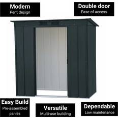 Outbuildings BillyOh 6x4, Partner Eco Pent Roof Metal Shed (Building Area )