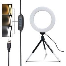 Lighting & Studio Equipment Wejoy SH 16cm 6 inch Ring Light With Tripod Stand Usb Charge Selfie Led Lamp Dimmable Photography Light For Photo Photography Studio