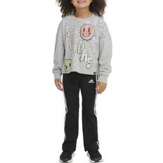 Adidas Girls Other Sets Children's Clothing adidas Toddler Girls 2-pc. Smiley Graphic Pant Set HEATHER GRAY/BLACK 4T