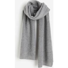 H&M Herr Grå Ribbstickad halsduk kashmir 180x30