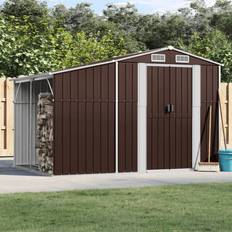 vidaXL brown, 277 179 Shed Metal Shed Outdoor Storage Shed (Building Area )