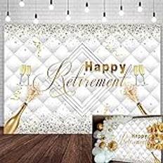 Photo Backgrounds Sendy 2,1 x 1,5 m Happy Retirement Hintergrund Glitzer Diamant Gold Silber Foto Hintergrund Ruhestand Party Dekorationen Congrats Retirement Fotostudio Requisiten