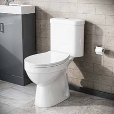 Nes Home Close Coupled Round Toilet With Seat White