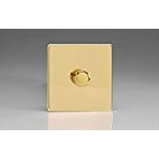 Red Dimmers Varilight HDV3S Screwless Polished Brass 1 Gang 2-Way Push-On/Off Dimmer 60-400W V-Dim