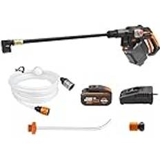 Worx WG633E Hydroshot Akku-Hochdruckreiniger 20V 56 Bar Max. Druck multifunktional zur Reinigung & Bewässerung leistungsstarker bürstenloser Motor 5-in-1 Druckdüse inkl. 4Ah Akku & Ladegerät