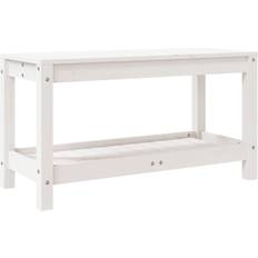 vidaXL Panca Bianca 82.5x35x45 cm Legno Massello di Pino Panchina da Giardino