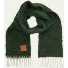 Polyamide - Unisex Scarfs Loewe Anagram Mohair Fringe Scarf 4290 FOREST GREEN