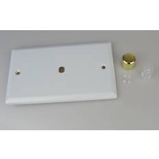 IP20 Dimmers Varilight 1-Gang Matrix Kit For Rotary Dimmers Twin Plate in Matt White