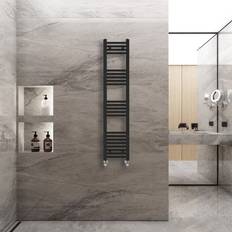 Heated Towel Rails WarmeHaus 1400x300mm Straight Heated Black