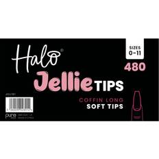 Tips Halo by Pure Nails Gel Nails Jellie Tips Soft Gel Nail Tips Coffin Long 480 Pieces