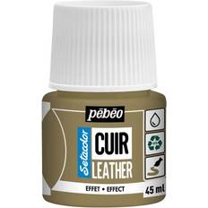 Pebeo Setacolor Cuir Leather Paint Metal Gold 45ml