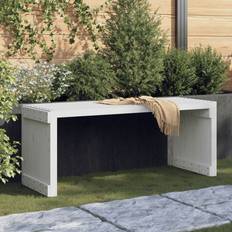 Legno Panchine da Giardino vidaXL Panca Estensibile Bianca 212.5x40.5x45 cm Massello Pino Panchina da Giardino