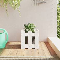 Vasi, Piante e Coltivazione vidaXL Fioriera Giardino A Recinzione Bianco 30x30x30 cm Massello Pino 30x30x30cm 30x50x30cm