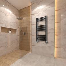 Heated Towel Rails WarmeHaus 1000x500mm Curved Heated Black