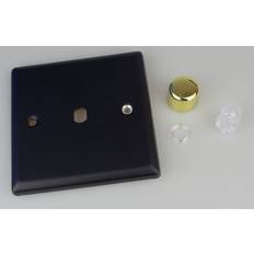 IP20 Wall Dimmers Varilight 1-Gang Matrix Kit For Rotary Dimmers in Matt Black