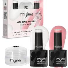 Mylee French Me Set frimärkssalongskvalitet fransk manikyr hemma. Inkluderar & Nude Gel Nagellack Klart silikonstämpelverktyg