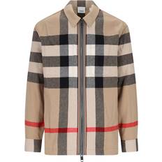 Men - XXXS Jackets Burberry Check Wool Cotton Overshirt - Archive Beige