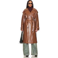 Cuir Manteaux Apparis Faux Leather Crinkle Coat