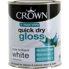 Paint Crown 750ml Quick Dry Wood Paint, Metal Paint White 0.75L