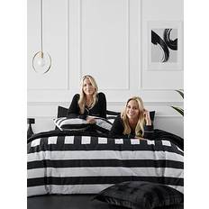 PrettyLittleThing Style Sisters Bold Stripe Duvet Cover Black