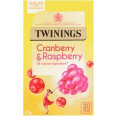 Twinings Food & Drinks Twinings Cranberry & Raspberry 20 Single Tea Bags 40g Pack of 4