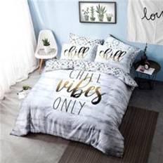 Textiles Sleepdown Gr8 Chill Vibes Waves Duvet Cover White, Grey
