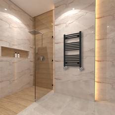 Heated Towel Rails WarmeHaus 800x500mm Curved Heated Black