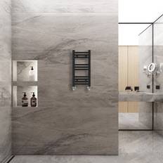 Heated Towel Rails WarmeHaus 600x300mm Straight Heated Black