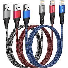 iPhone Charger Cable 2M 3Pack[Apple MFi Certified],USB Lightning Cable 2M iPhone Cable Braided Long Fast iPhone Charging Cable Cord iPhone Lead Wire