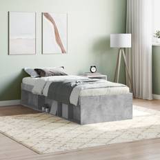 Træ Sengeben vidaXL Sengeramme 75x190 cm Betongrå Sengeben