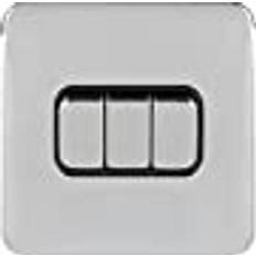 IP20 Dimmers Schneider Electric LSD 10AX 3G 2W Switch Black Insert Polished Chrome GGBL1032BPC