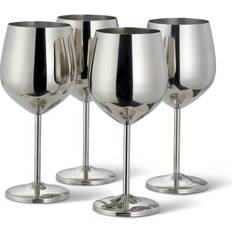 Stainless Steel Wine Glasses Oak & Steel 4 Elegant Wine Glass