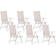 Beliani Set of 6 Garden Chairs Metal Beige Garden Dining Chair