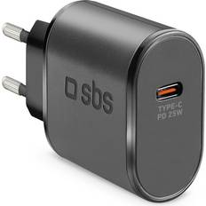 SBS Ladegerät USB-C PD 25W schwarz 25 W, Power Delivery USB Ladegerät, Schwarz