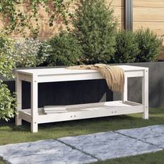 vidaXL 108x35x45 massivt Havebænk