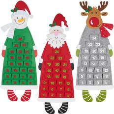 Advent Calendars URBN Living Christmas Hanging Felt Advent Calendar With Pockets Santa Xmas Countdown Decor