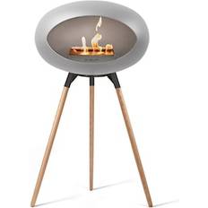 Wood Stoves Le Feu Dome Biopeis Ground High Peis 79 cm Nikkel/Svart/Eik