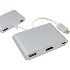 Helos Dockingstation, USB 3.1 St/3xUSB/HDMI/Type-C Bu, PREMIUM