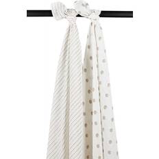 Meyco Muslin Binda 2-pack Dot Stripe Sand