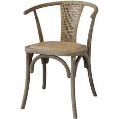 Møbler Chic Antique Fransk Spisestol Med Fletsæde & Ryg H79 cm Natur Køkkenstol 2stk