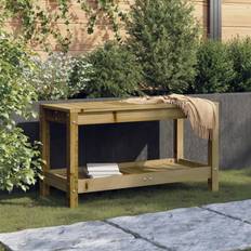vidaXL 82,5 x 35 x 45 cm Imprägniertes Kiefernholz - Braun Gartenbank