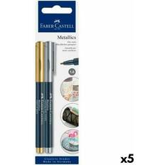 Faber-Castell Arts & Crafts Faber-Castell Set of Felt Tip Pens Creative Studio Metallics Golden Metal 5 Units