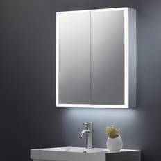 Ursa Chrome 2 Door Mirrored Bathroom Cabinet with Lights Ursa