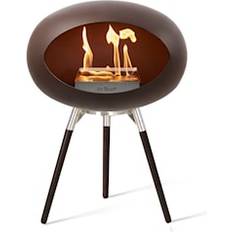 Wood Stoves Le Feu Dome Biopeis Ground Low Peis 45 cm Mokka/Polert Stål/Svart