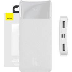 Baseus Powerbank Bipow 10000mAh, 15W white 10000 mAh, 15 W Powerbank, Weiss