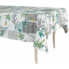 Paños y Tejidos De Hule Estampado Por Metros Hojas Bambú Blanco 43297-1" "100 x 140 cm" Mantel Blanco (140x140cm)