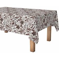 Textiles Rollo De Antimanchas De Tela Resinado Por Metros 140 cm x 25 m Floral Marrón Blanco Mantel Marrón, Beige
