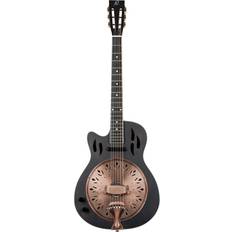 Muziekinstrumenten Ortega RRG40CE-DBK-L Distressed Black Satin Resonator Guitar